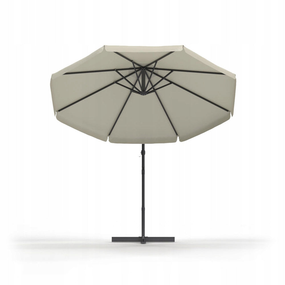 Large garden umbrella 300 cm foldable with boom and ECRU cover Kind classic