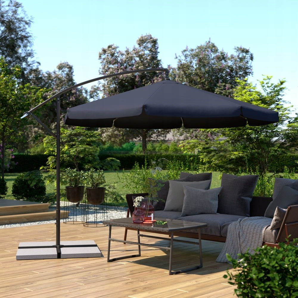 Large garden umbrella 300 cm foldable with boom and cover GRANAT Packaging status original