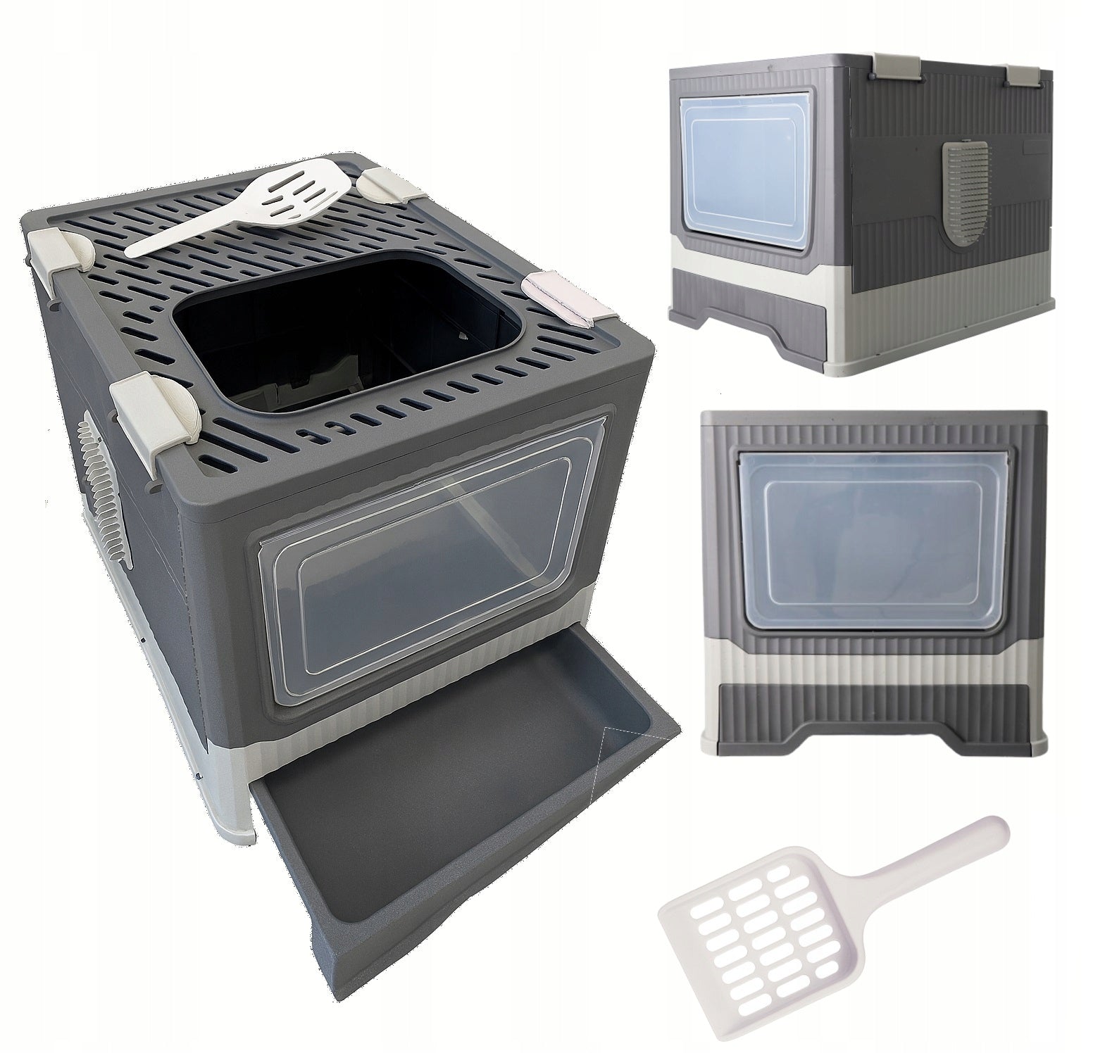 Large indoor litter box for cat litter |with drawer | spatula |practical F097