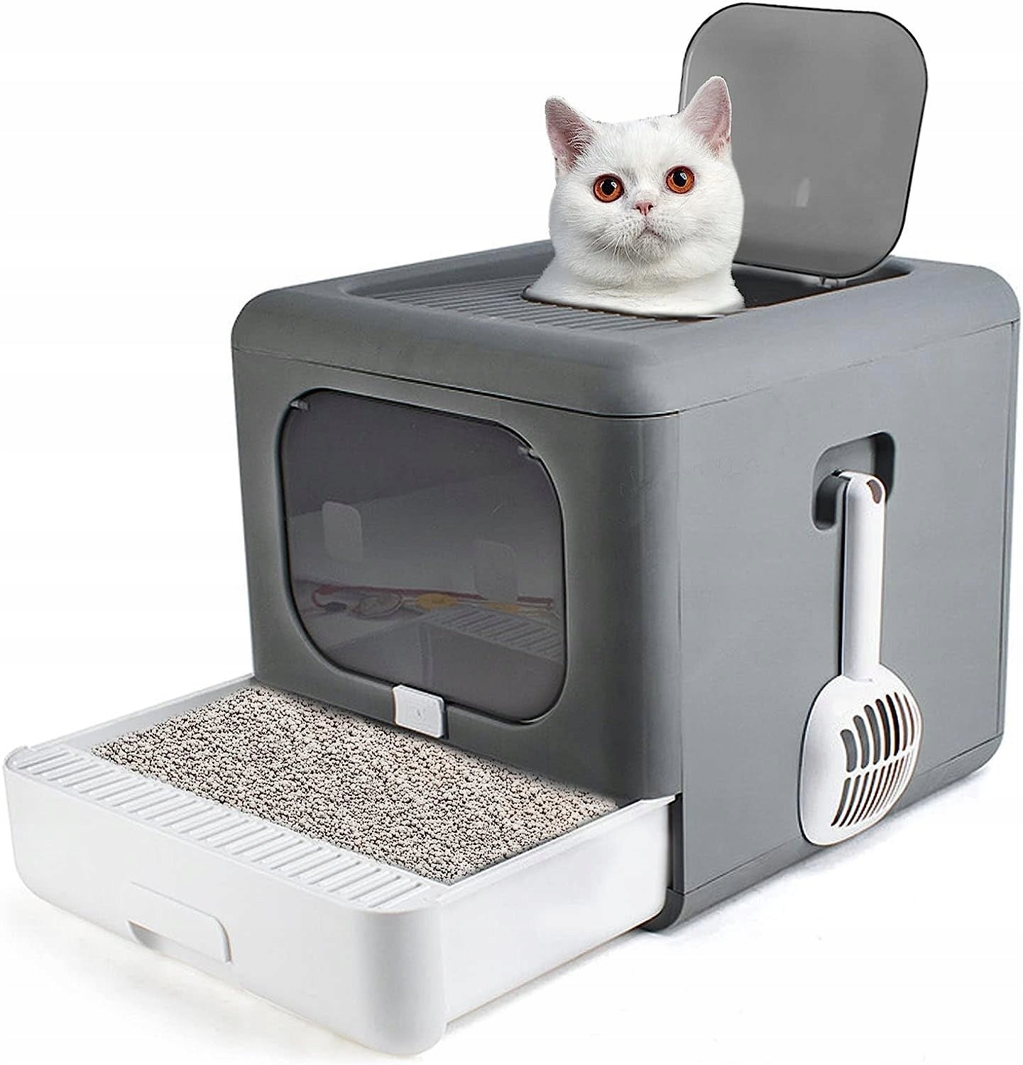 Large litter box closed for cat with drawer + spatula covered filter (F056) Trade name F056 Kuweta dla kota