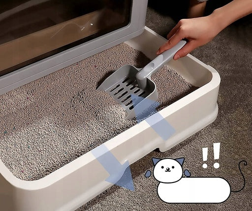 Large litter box with drawer + covered spatula (F010) Model F010