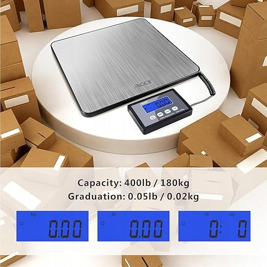 Large mail scale 180 kg digital, LCD display with batteries and USB cable Packaging status original