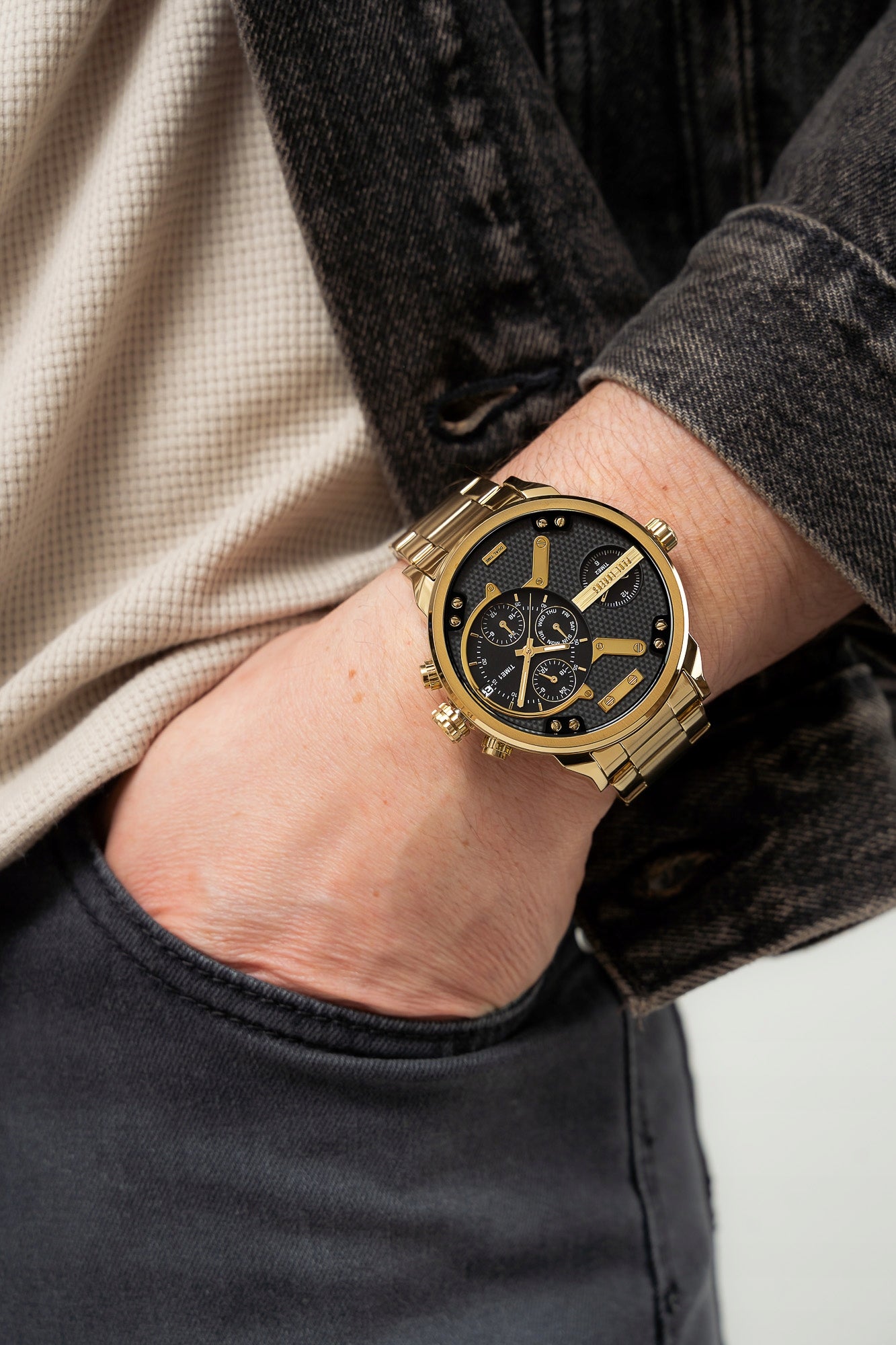 Large men's watch Paul Lorens DIEZELI- steel - multidate daily time EAN (GTIN) 5905258708003
