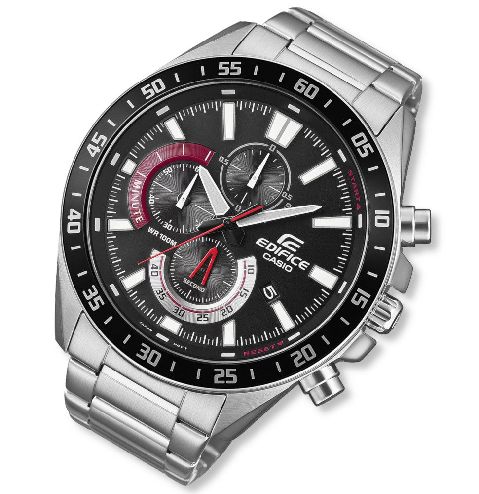 Large men's watch on bracelet Casio EDIFICE CHRONOGRAF EFV-620D + Box Brand CASIO