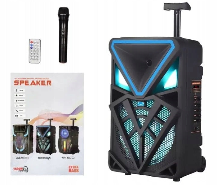 Large portable speaker, karaoke column with microphone, 52 cm