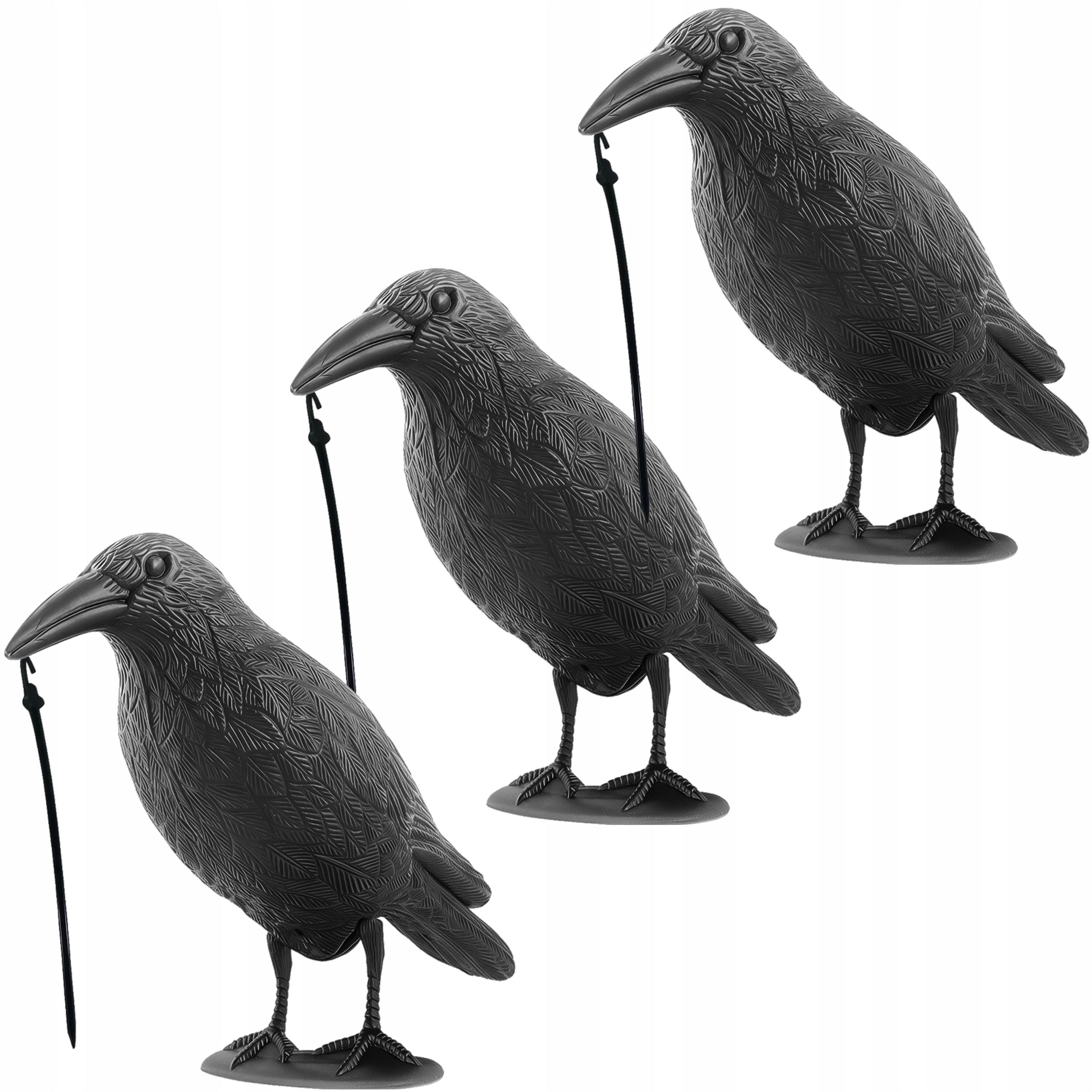 Large raven bird repellent pigeon starling birds for balcony 3 PCS