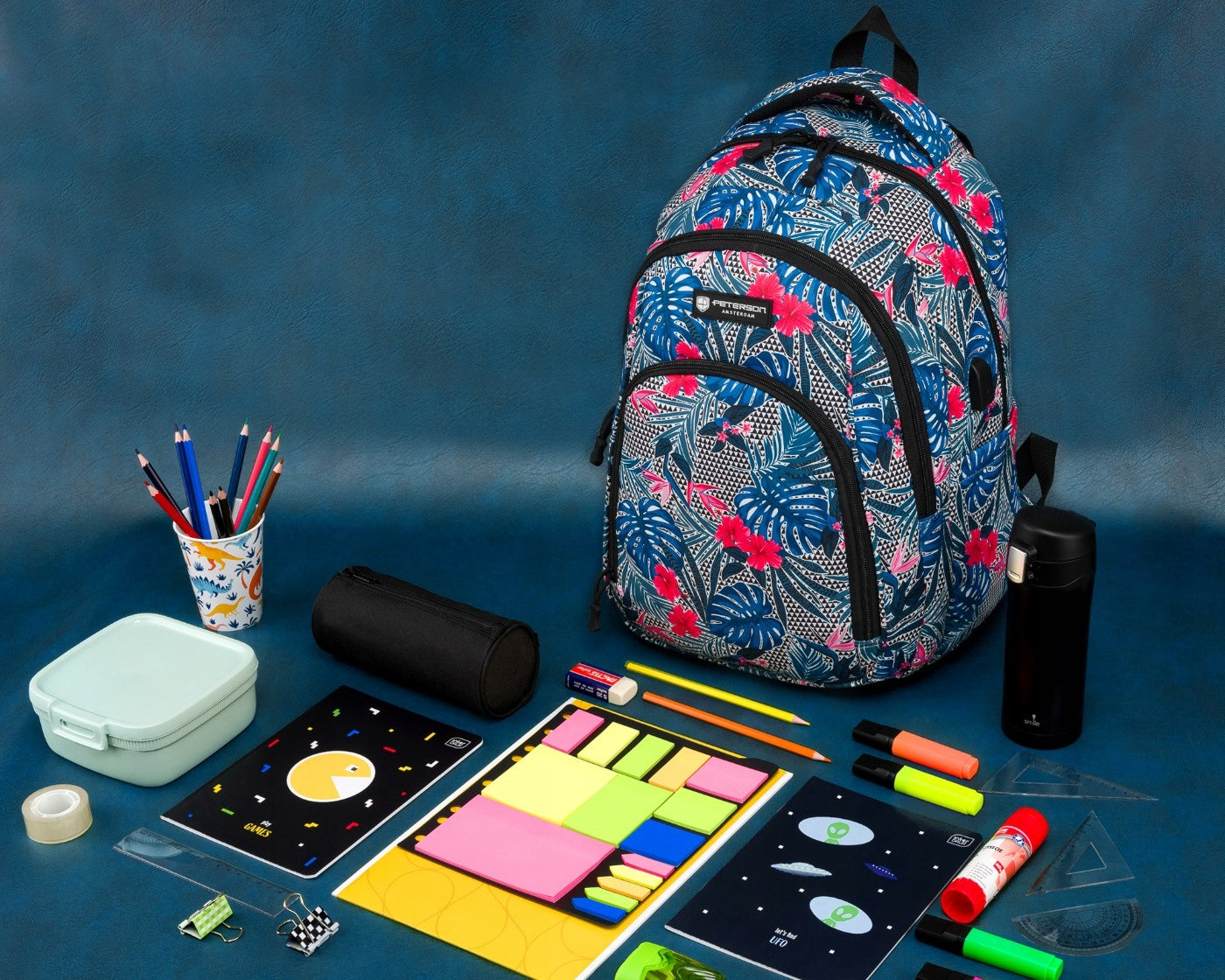Large school backpack A4 sports for girls women USB port PETERSON Packaging status original