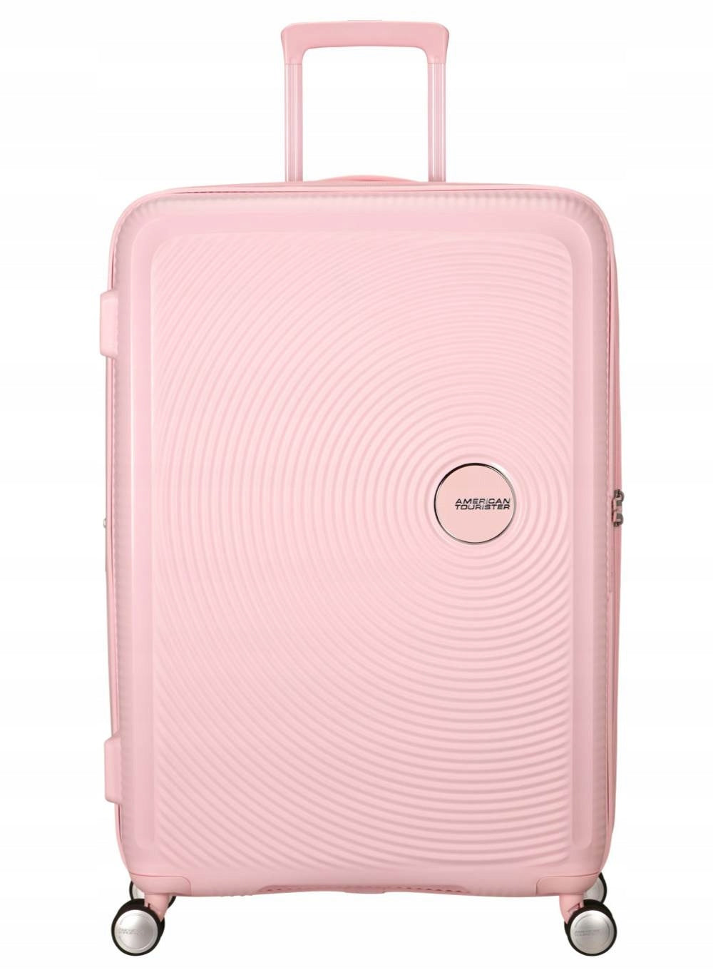 Large suitcase American Tourister SoundBox EXP - pastel pink Depth (shorter edge) 32.5 cm