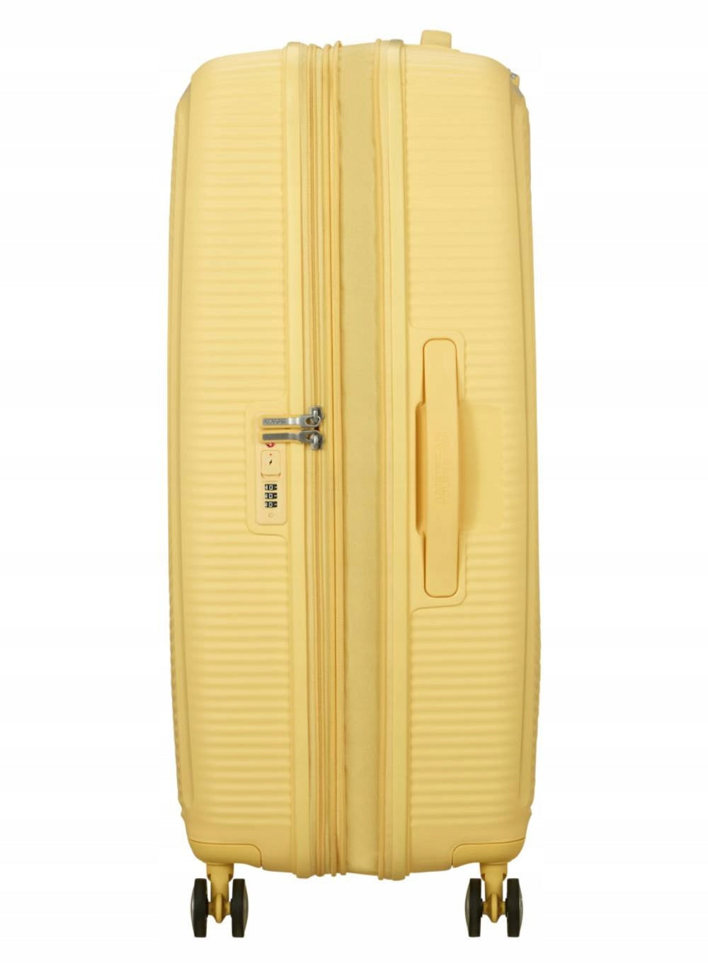 Large suitcase American Tourister Soundbox EXP - pastel yellow Depth (shorter edge) 29 cm