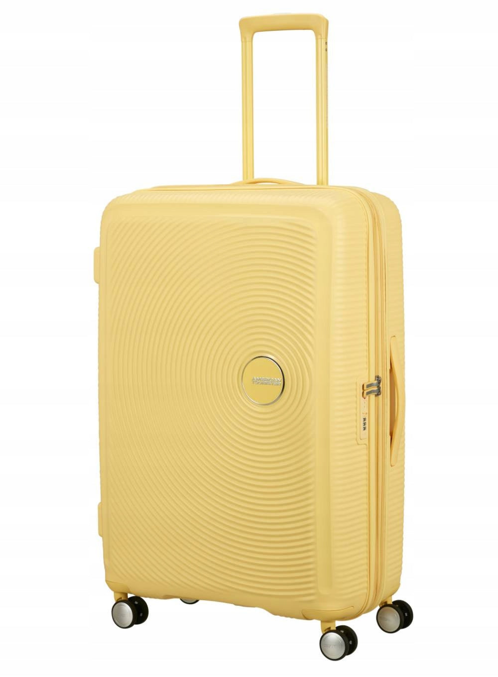 Large suitcase American Tourister Soundbox EXP - pastel yellow Packaging status original