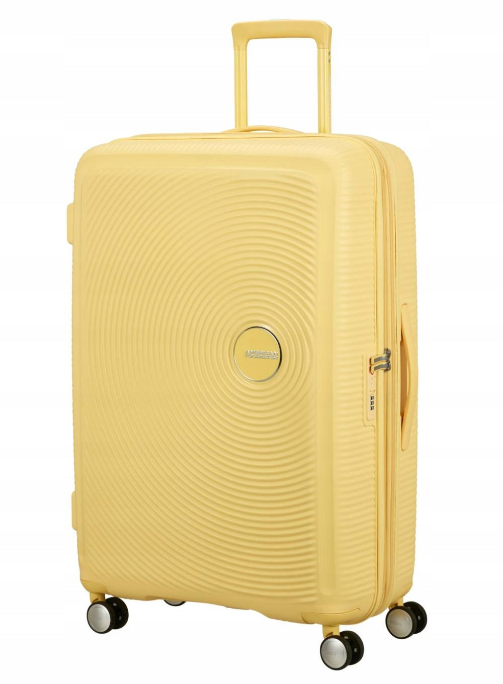 Large suitcase American Tourister Soundbox EXP - pastel yellow Width (longer edge) 51 cm