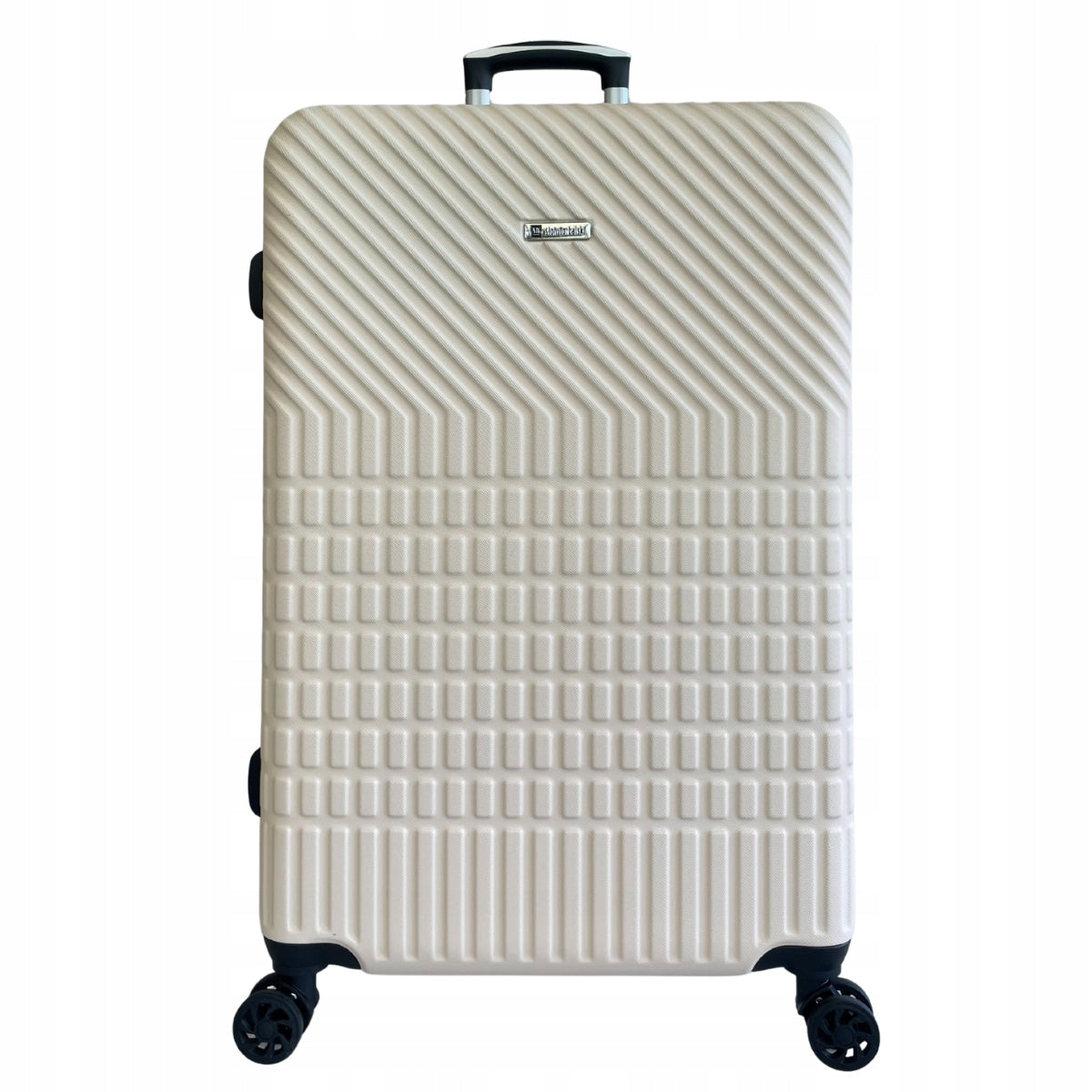 Large suitcase Słoń Torbalski ABS 76 cm beige hard on wheels travel