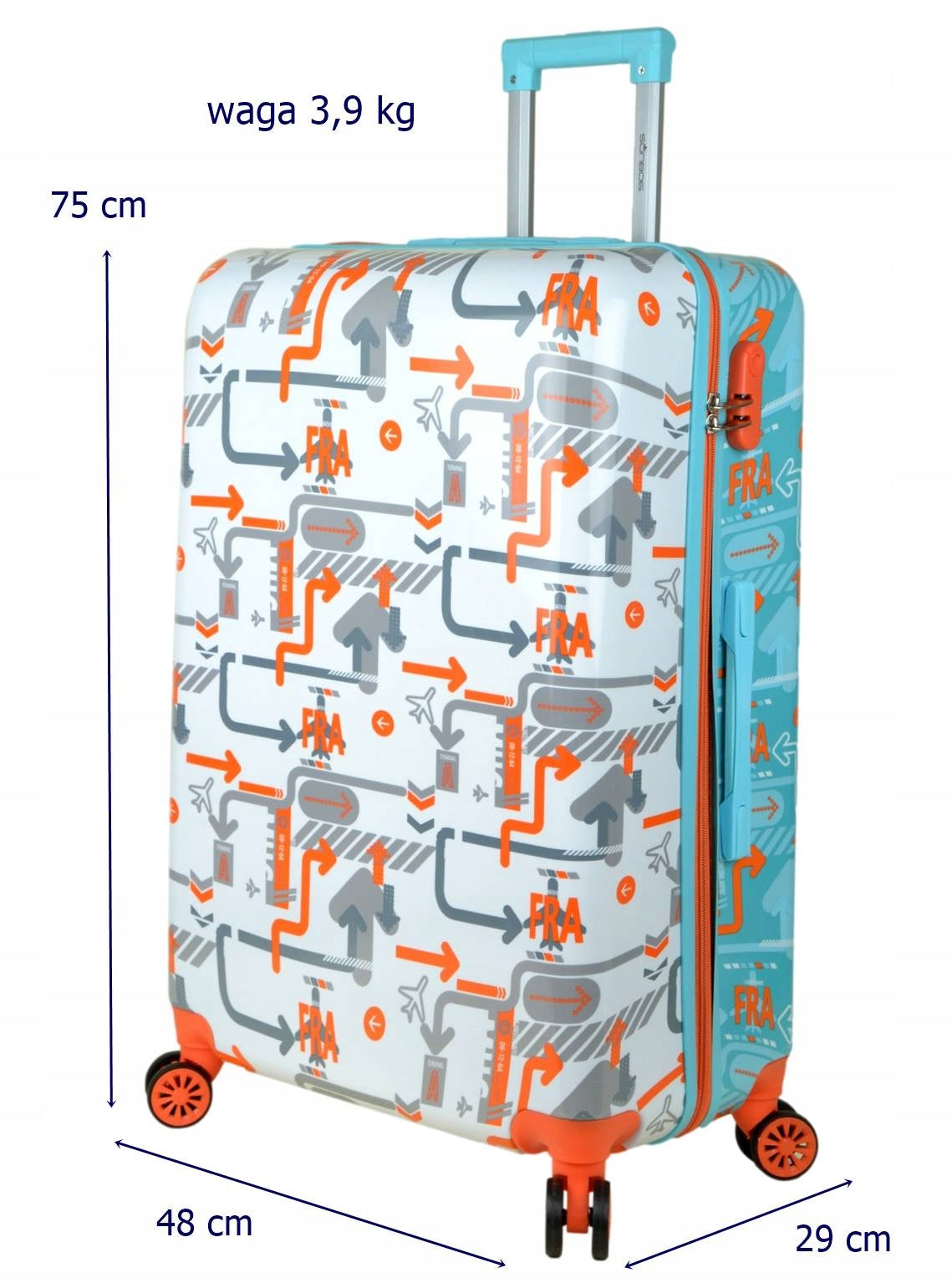Large suitcase on wheels SUNBAG Fly360 DualColor EAN (GTIN) 5905973880626