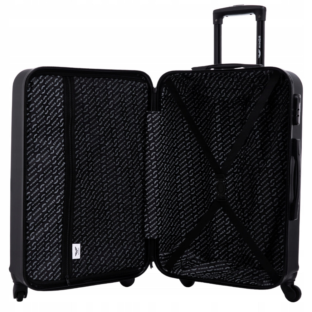 Large travel suitcase XXL on 4 wheels combination lock roomy with ABS WINGS Height 75 cm