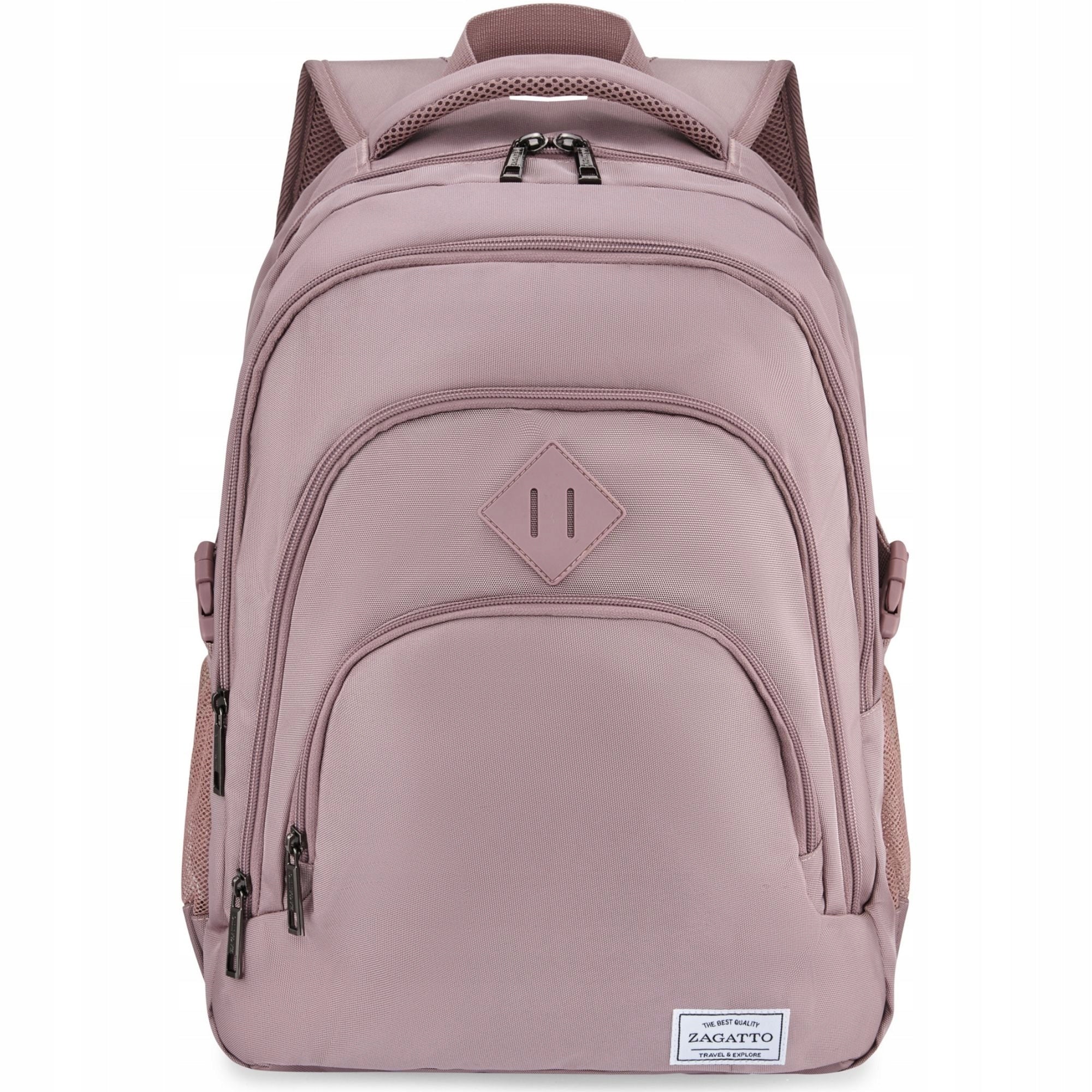 Large women's backpack pink school roomy with laptop space 17" ZAGATTO Packaging status original