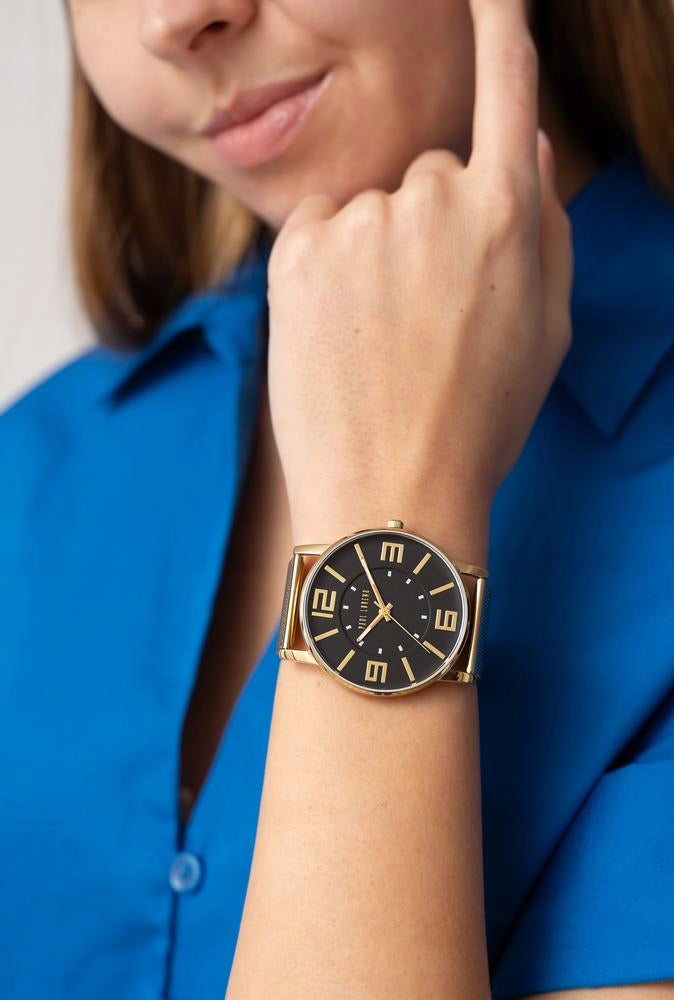Large women's watch Paul Lorens DEBBY - clear dial with numbers + ENGRAVING Batteries included yes