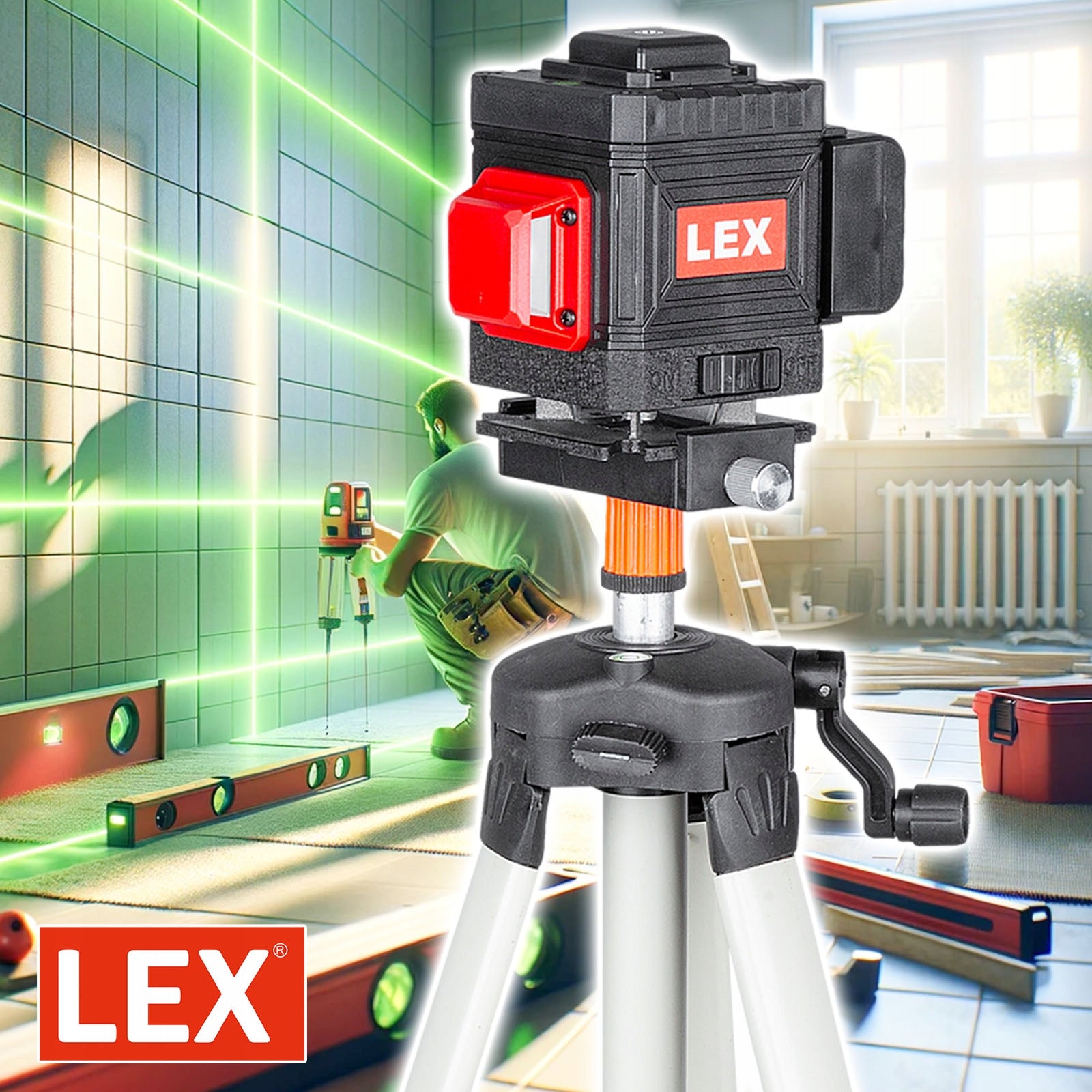 Laser LEVELER LASER cross LEVEL 3D tripod 12 lines Brand Lex
