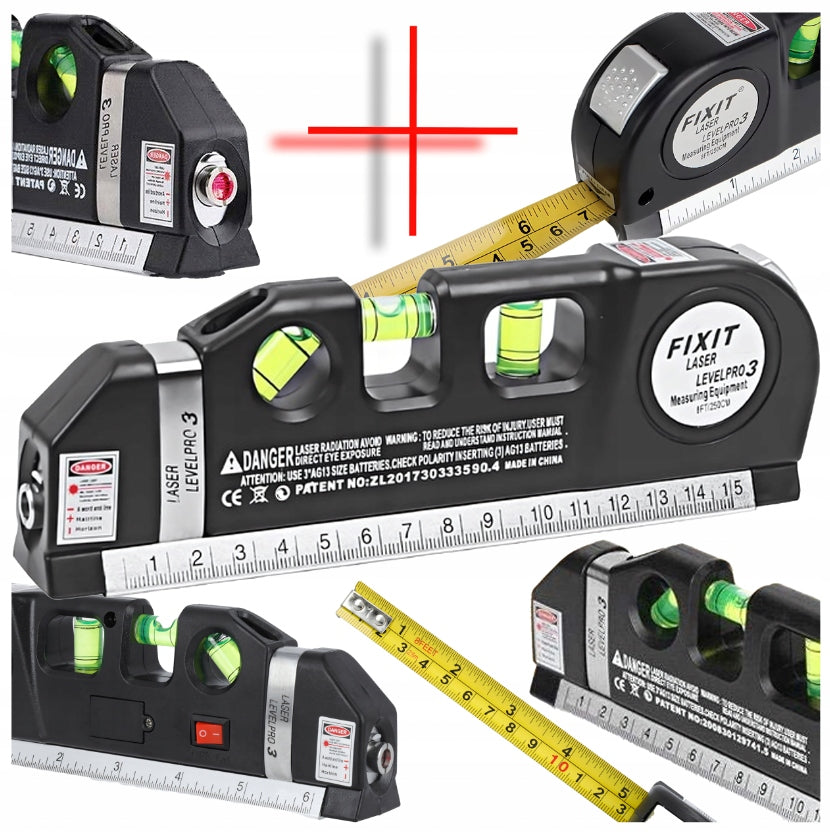 Laser Level Laser with Measure 250 cm 3 Libels Libella Light + Batteries