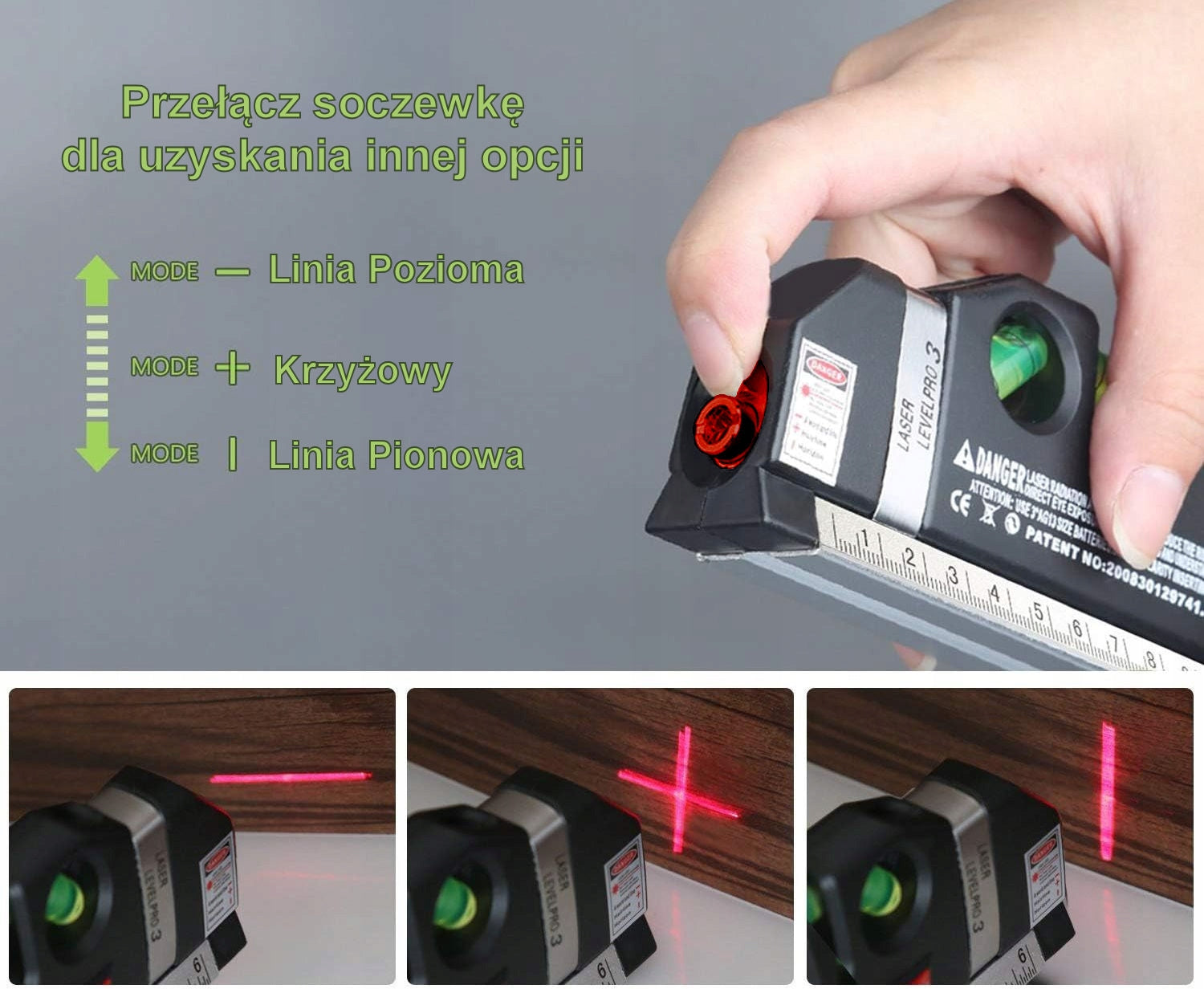 Laser Level Measure 300cm Cross Laser Linear Measure 3 Libelle Manufacturer code 1090