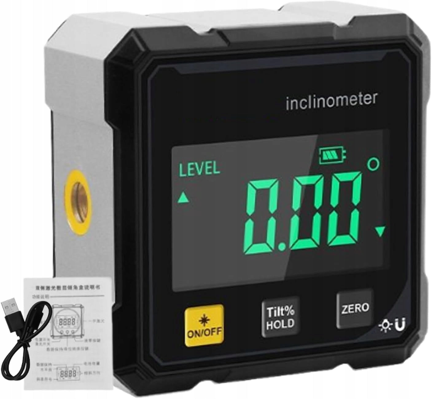 Laser Protractor Digital Inclinometer USB Rechargeable - Magnetic Maximum range no information