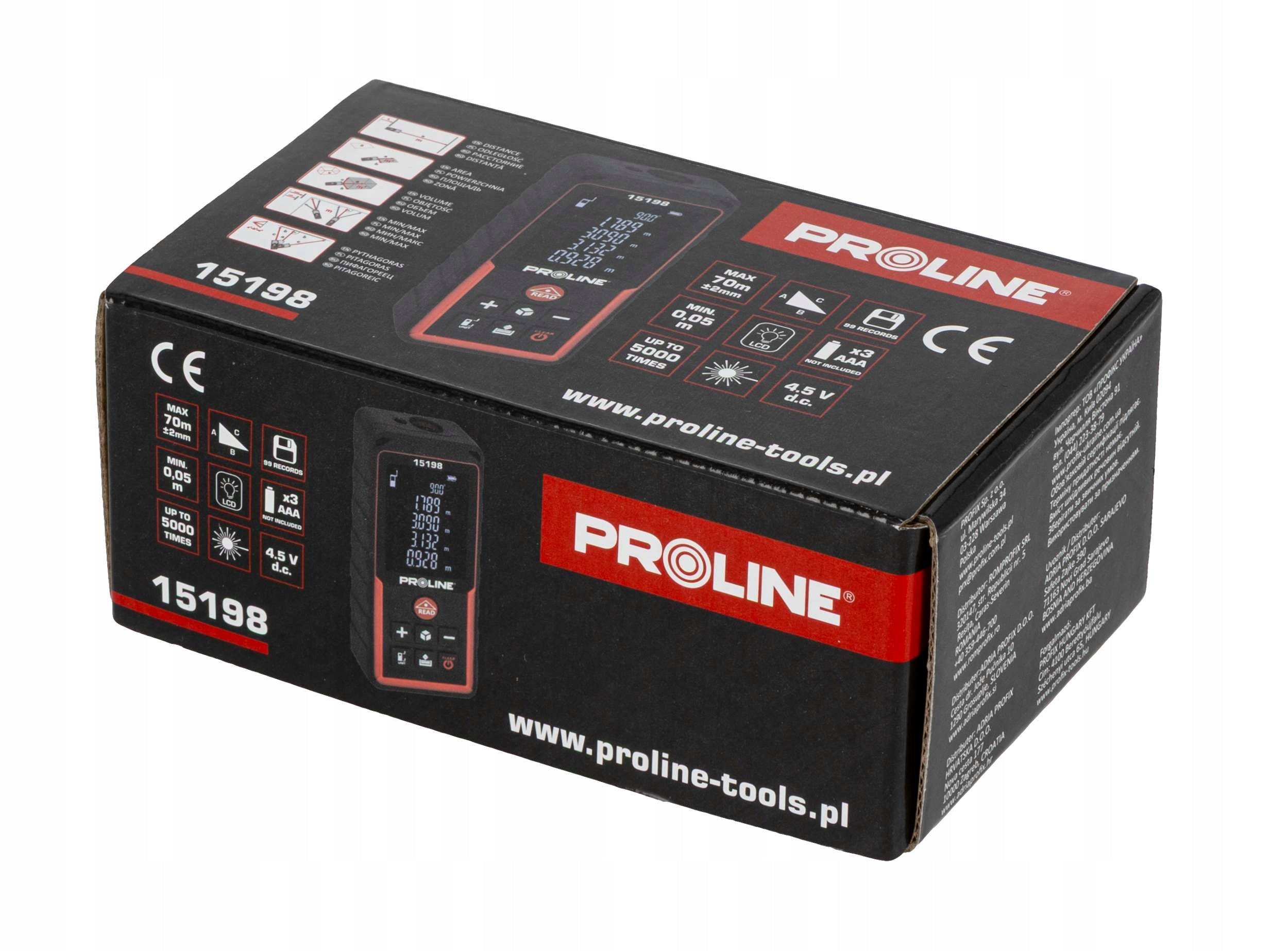 Laser Rangefinder 70M Digital Distance Meter Professional Proline Maximum number of measurements in memory 99