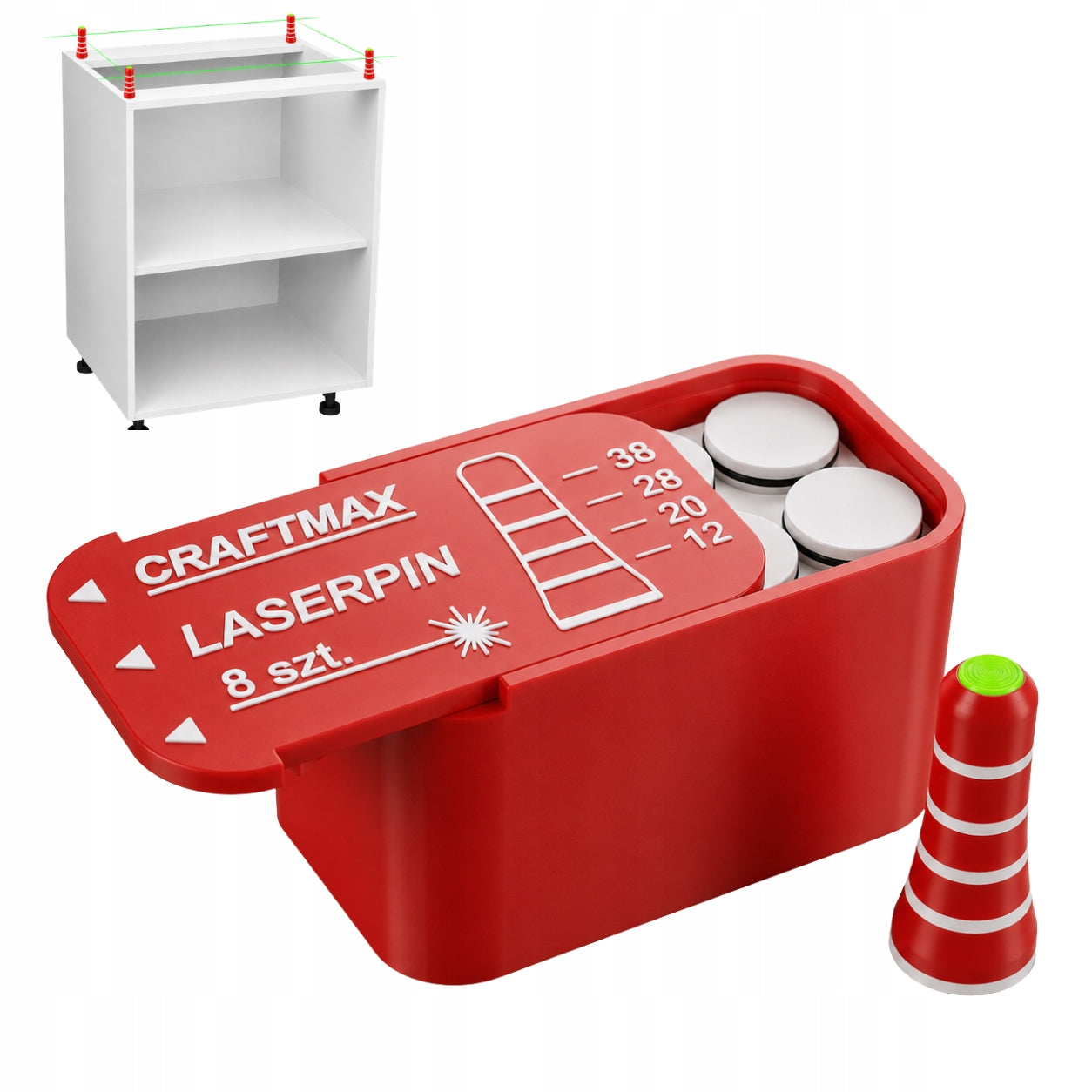 LaserPin pawns markers for laser leveling furniture cabinets 8 pcs BOX