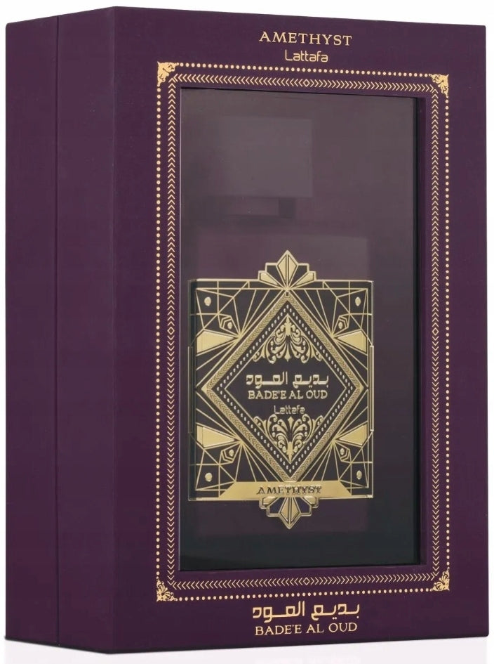 Lattafa Bade'e Al Oud Amethyst unisex Arabic Eau de Parfum 100 ml Packaging status original