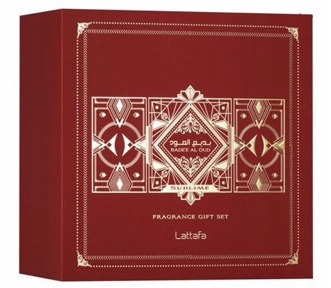 Lattafa Bade`e Al Oud Sublime 100+12ml EDP + 50ml Hair Mist Set Packaging status original