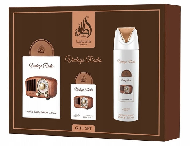 Lattafa Pride Vintage Radio EDP 100 ml + EDP 20 ml + Bodyspray 200 ml
