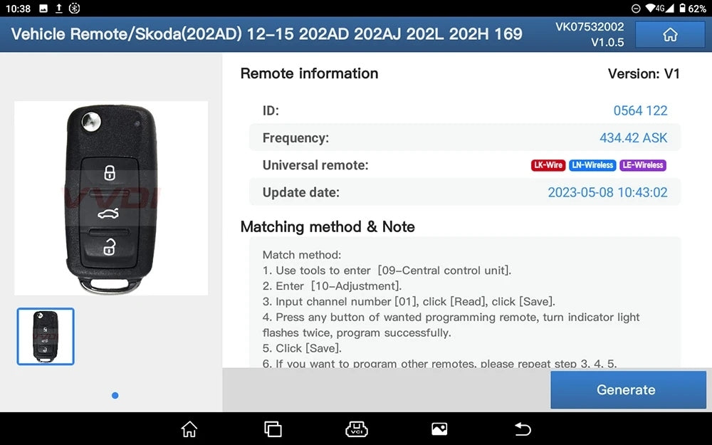 Launch X431 KEY PROGRAMMER Programmer Keys + 4 keys IMMO Transponder EAN (GTIN) 5904954303413