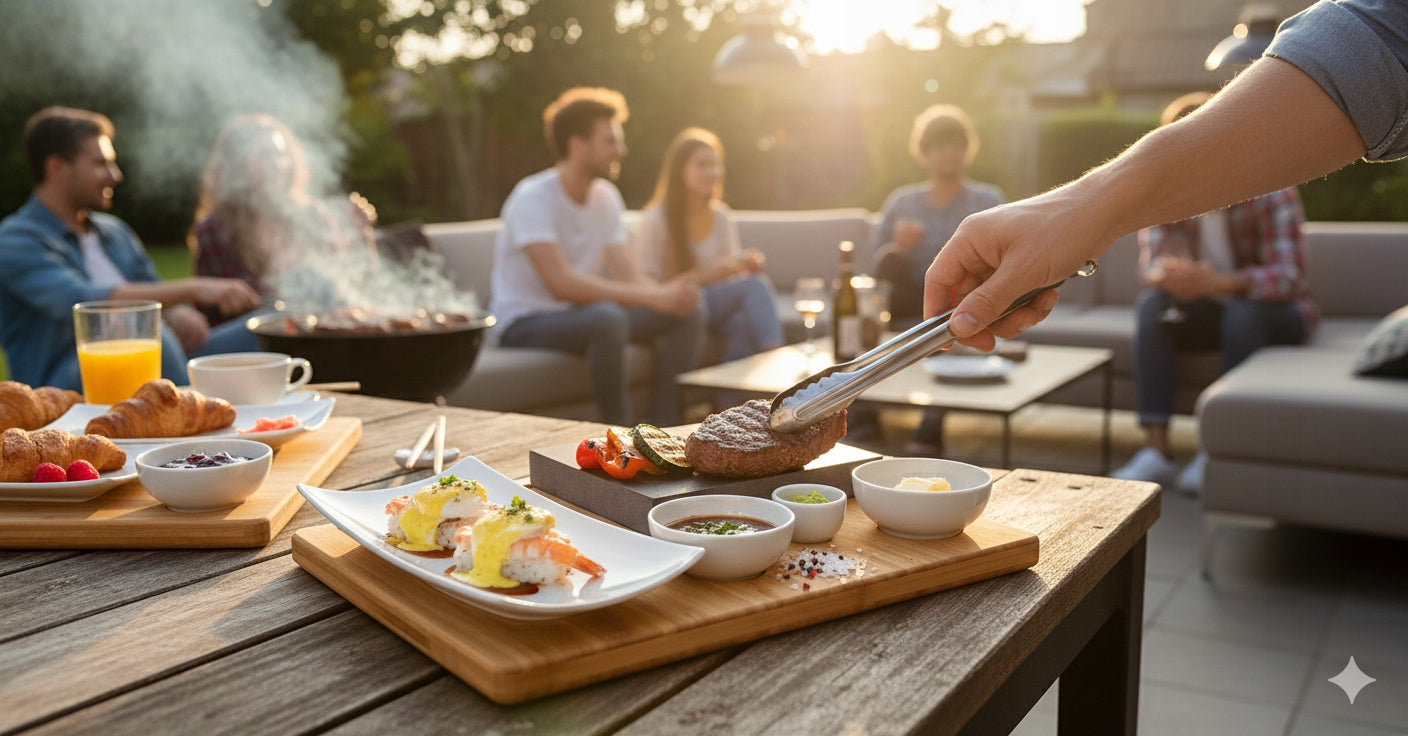 Lava Stone Steak Board, Serving Set, + PLATE, BOWLS Manufacturer no brand