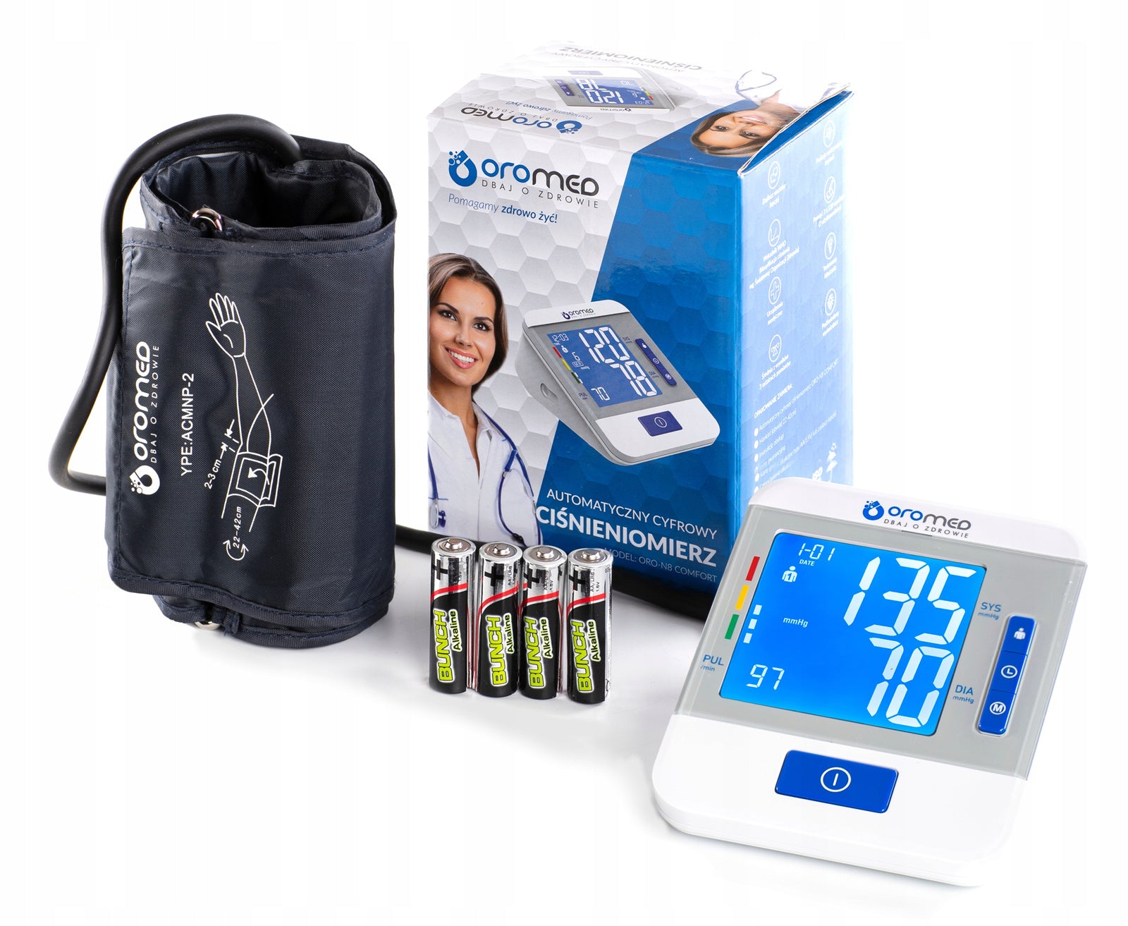 Lcd Electronic Blood Pressure Monitor Medical Arrhythmia Oromed Oro-N8 Packaging status original