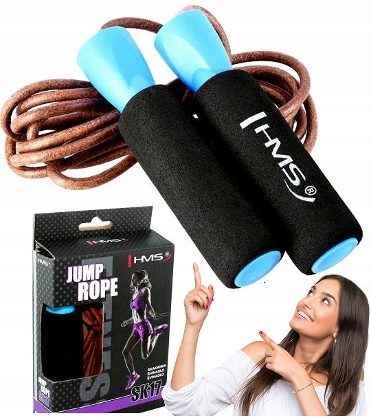 Leather Jump Rope HMS For Exercise Fitness Training Durable Color black