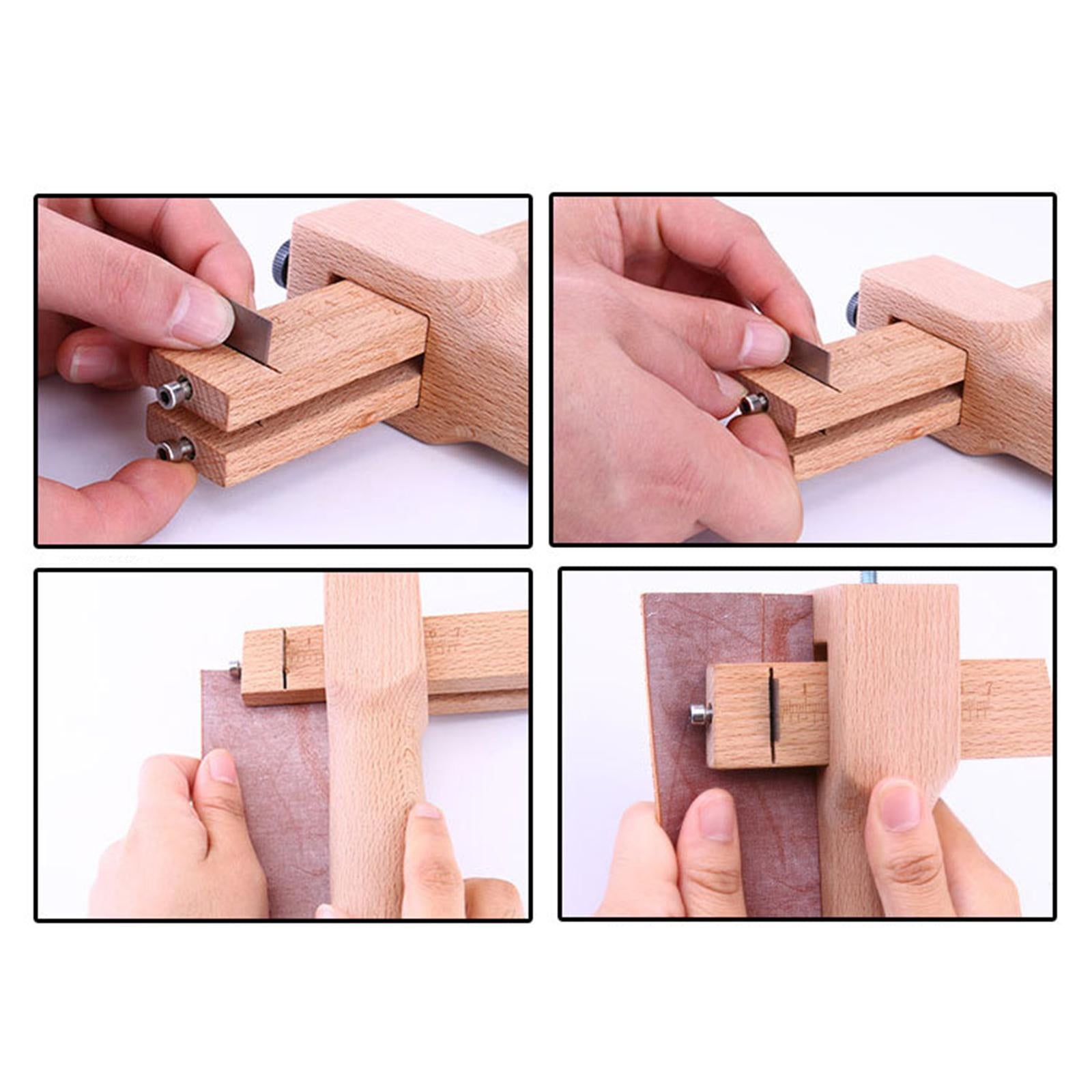Leather Strap Cutter/ Adjustable with 5Pcs Blades Wooden Leather Craftool Manufacturer code BAOSITY-74020099