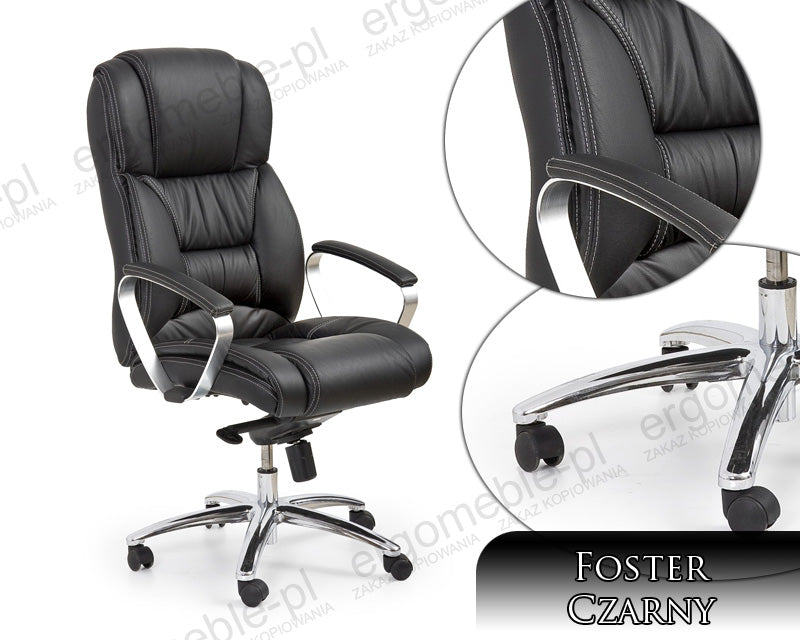 Leather armchair FOSTER black Face leather HALMAR EAN (GTIN) 5905248115941