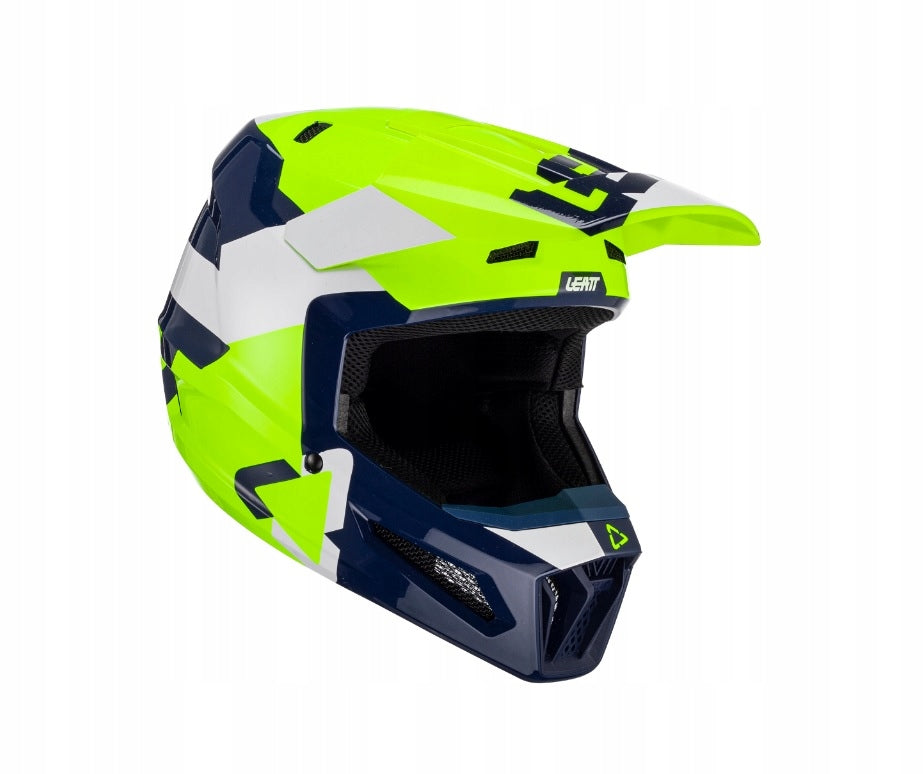 Leatt Helmet Moto 2.5 Lime Yellow Navy Blue L