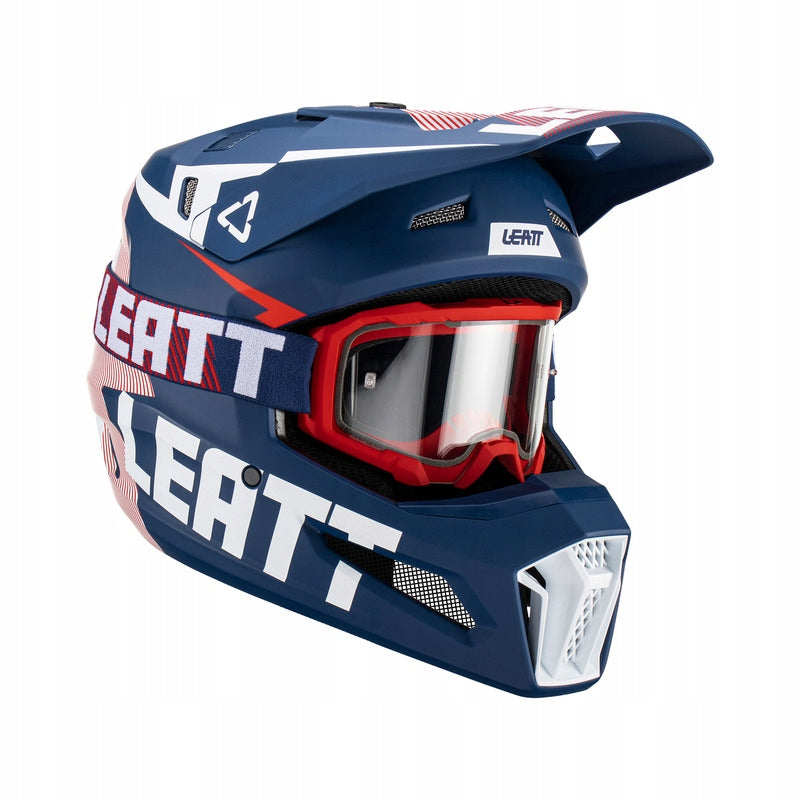 Leatt helmet moto 3.5 Royal + goggles XL