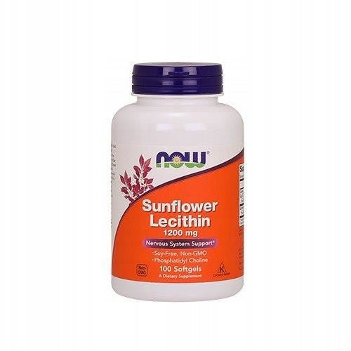 Lecithin NOW FOODS 1200mg 100 Kaps Brain Memory Sunflower Choline Expiration date at least six months from the date of purchase