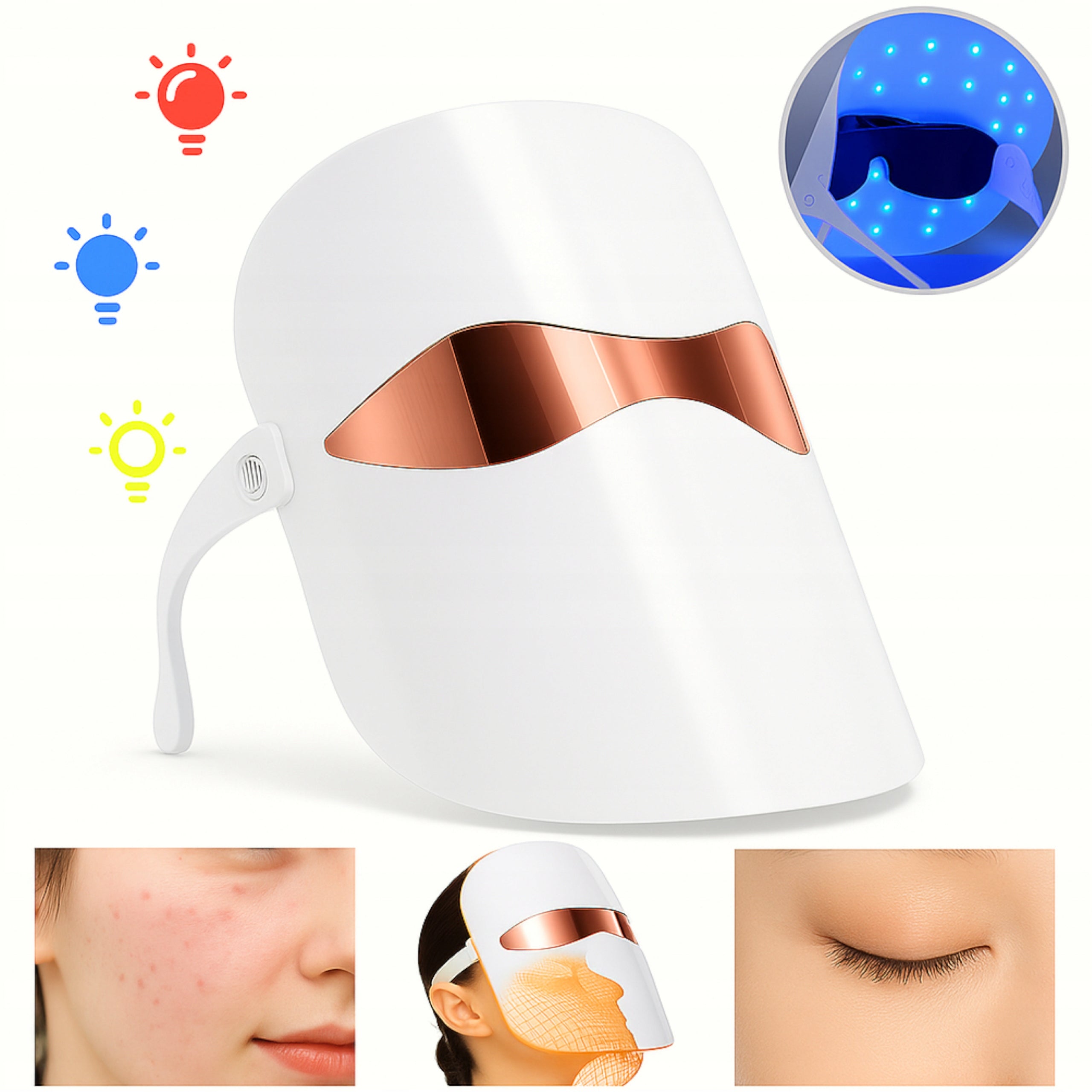 Led Face Mask Face Color Therapy Photon Light Therapy 32 Diodes