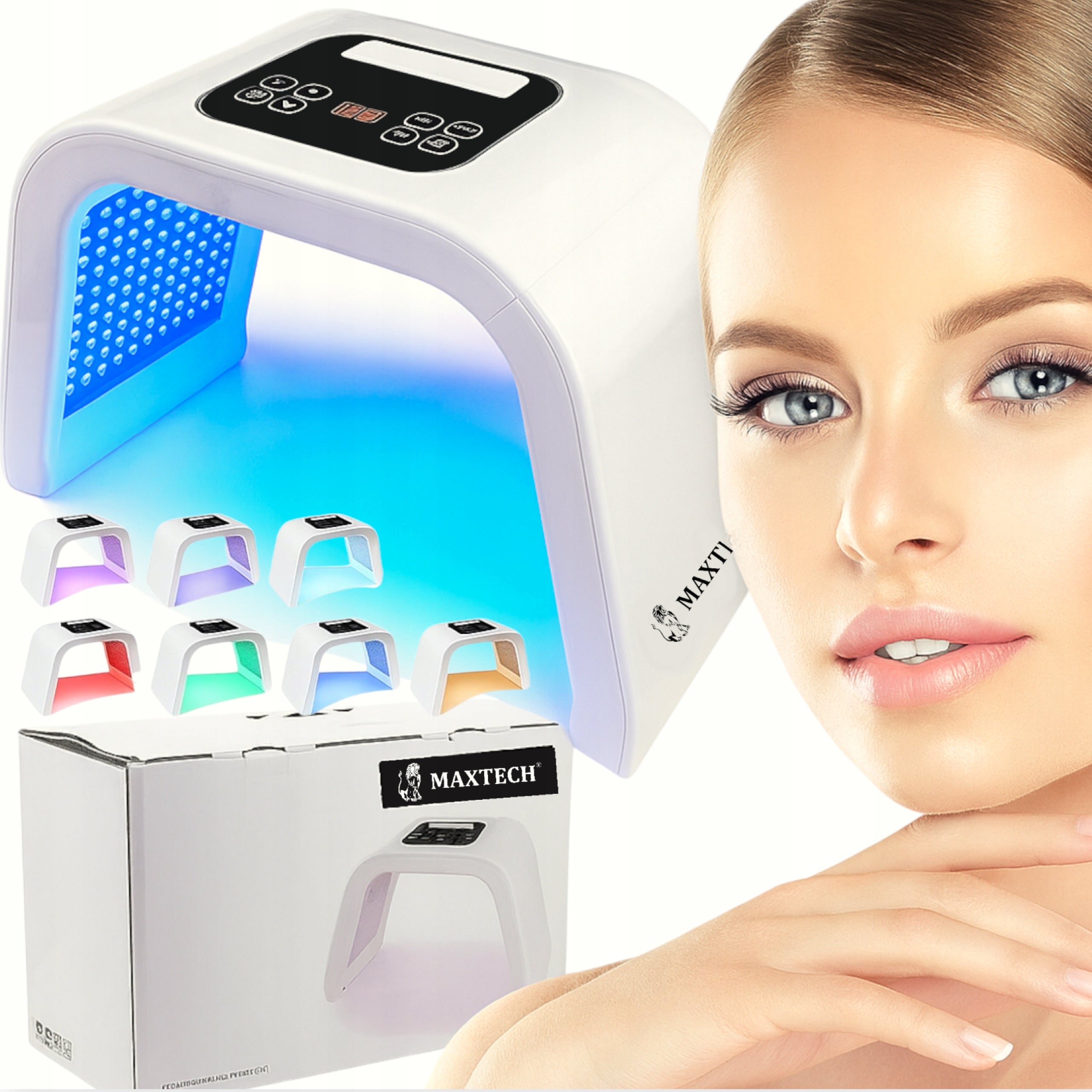 Led Mask 7 Color Face Lamp Foldable With Cooling Photon Light