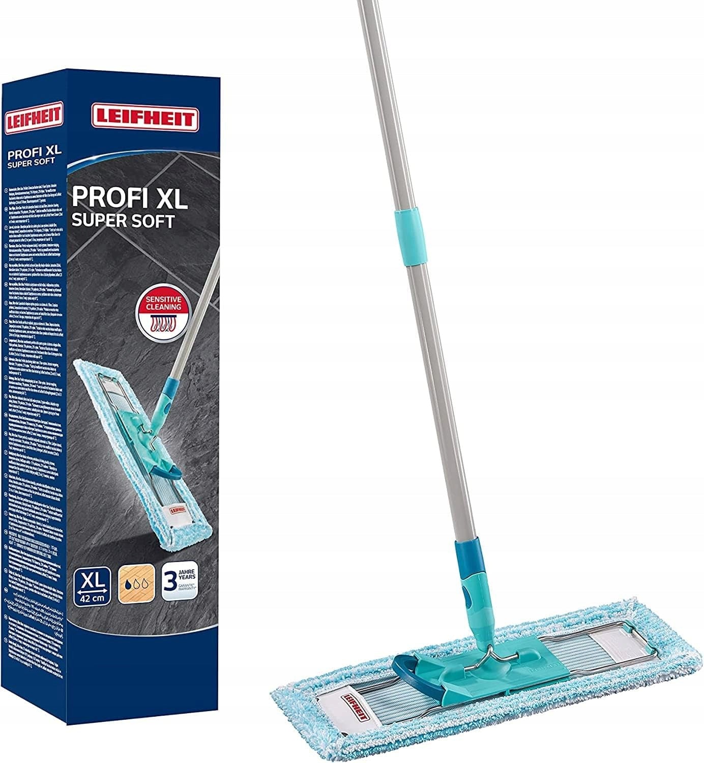 Leifheit Profi XL Mop Supersoft Cap steel Click System Parquet Laminate