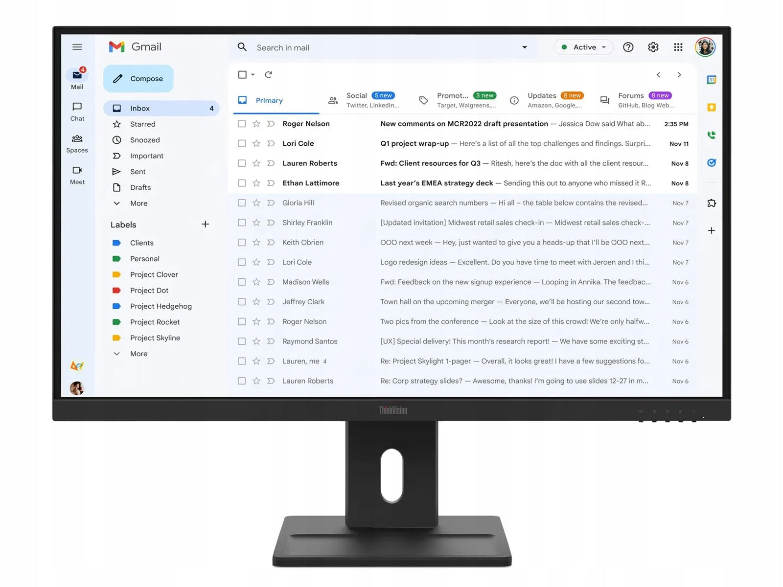 Lenovo Monitor 27" ThinkVision E27-40 WLED LCD 64BCMAT4EU