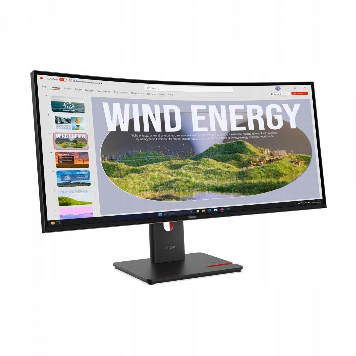 Lenovo Monitor 34 ThinkVision T34WD-40 UWQHD WLED Curved 64AEGAT1EU