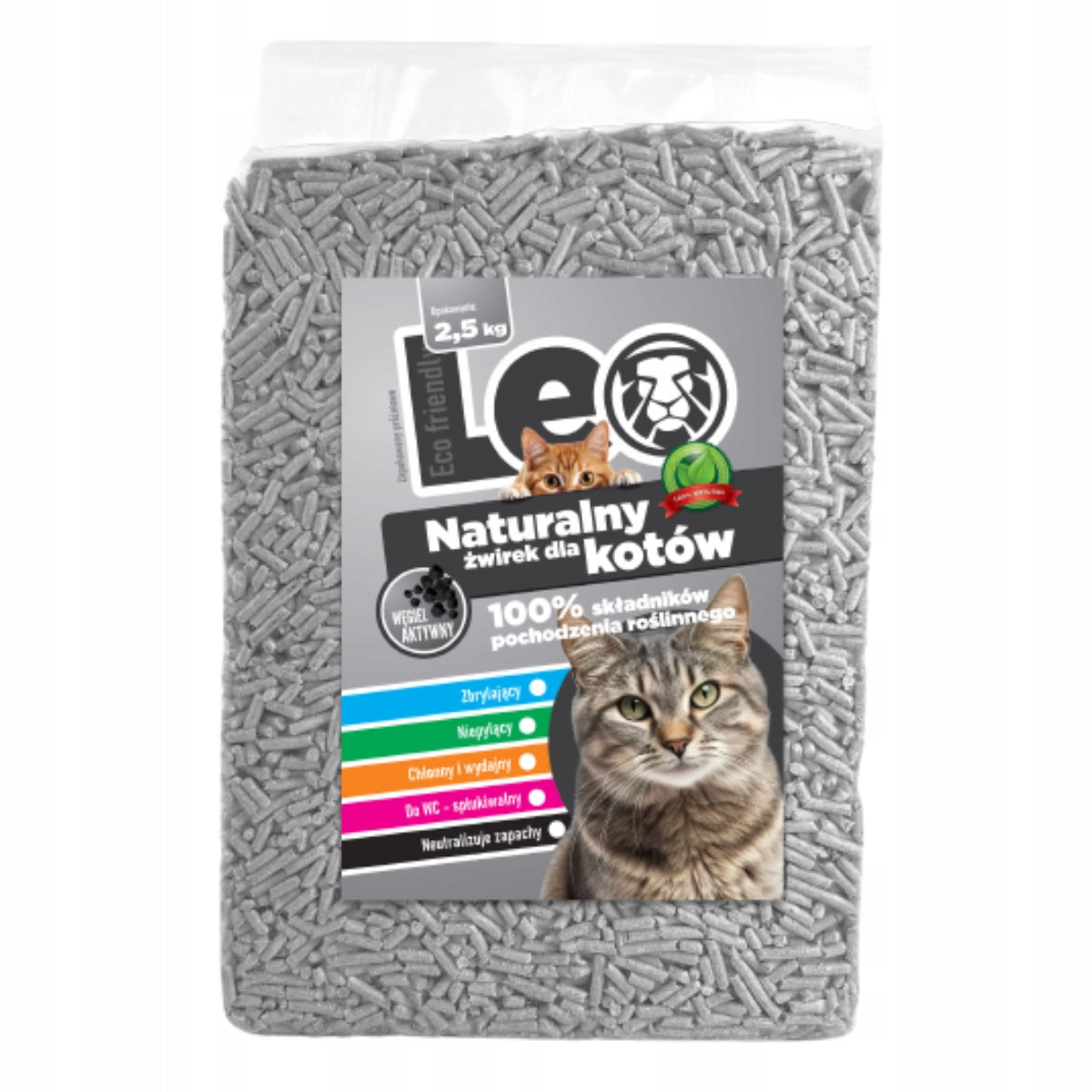 Leo Cat Litter with Activated Carbon - Tofu - Organic and Safe! Packaging status original
