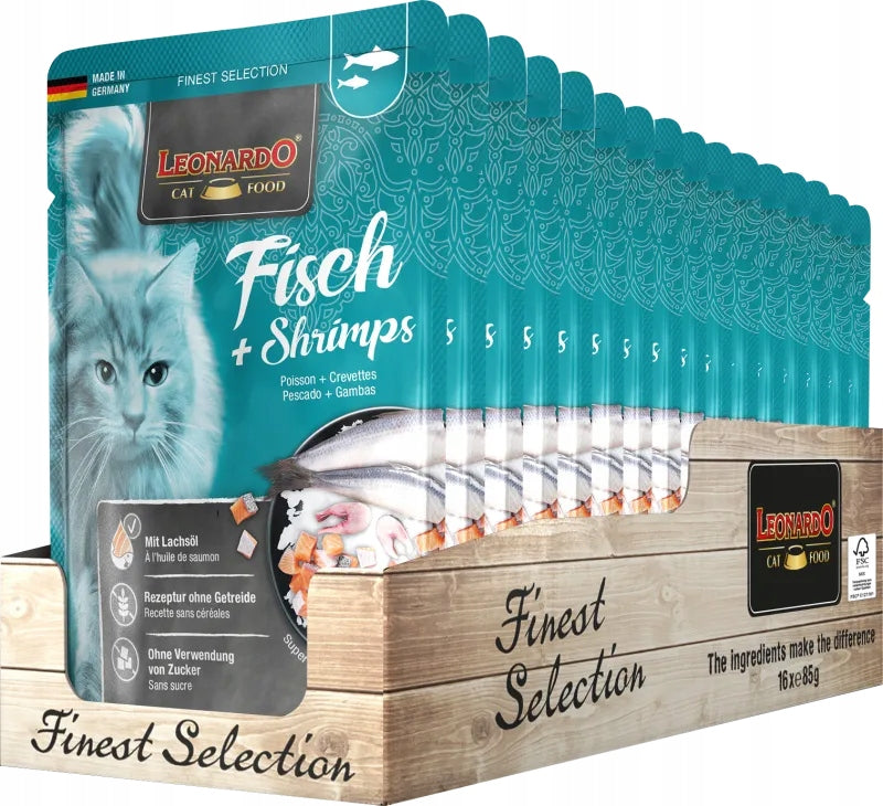 Leonardo Fish & Shrimp (fish Menu) 85g Packaging type sachet