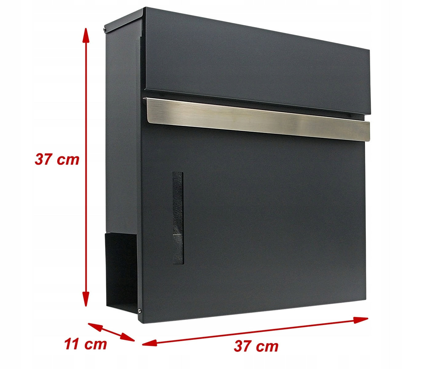 Letterbox Anthracite STAINLESS STEEL 37x37x10,5 Address House Number CNC Color gray
