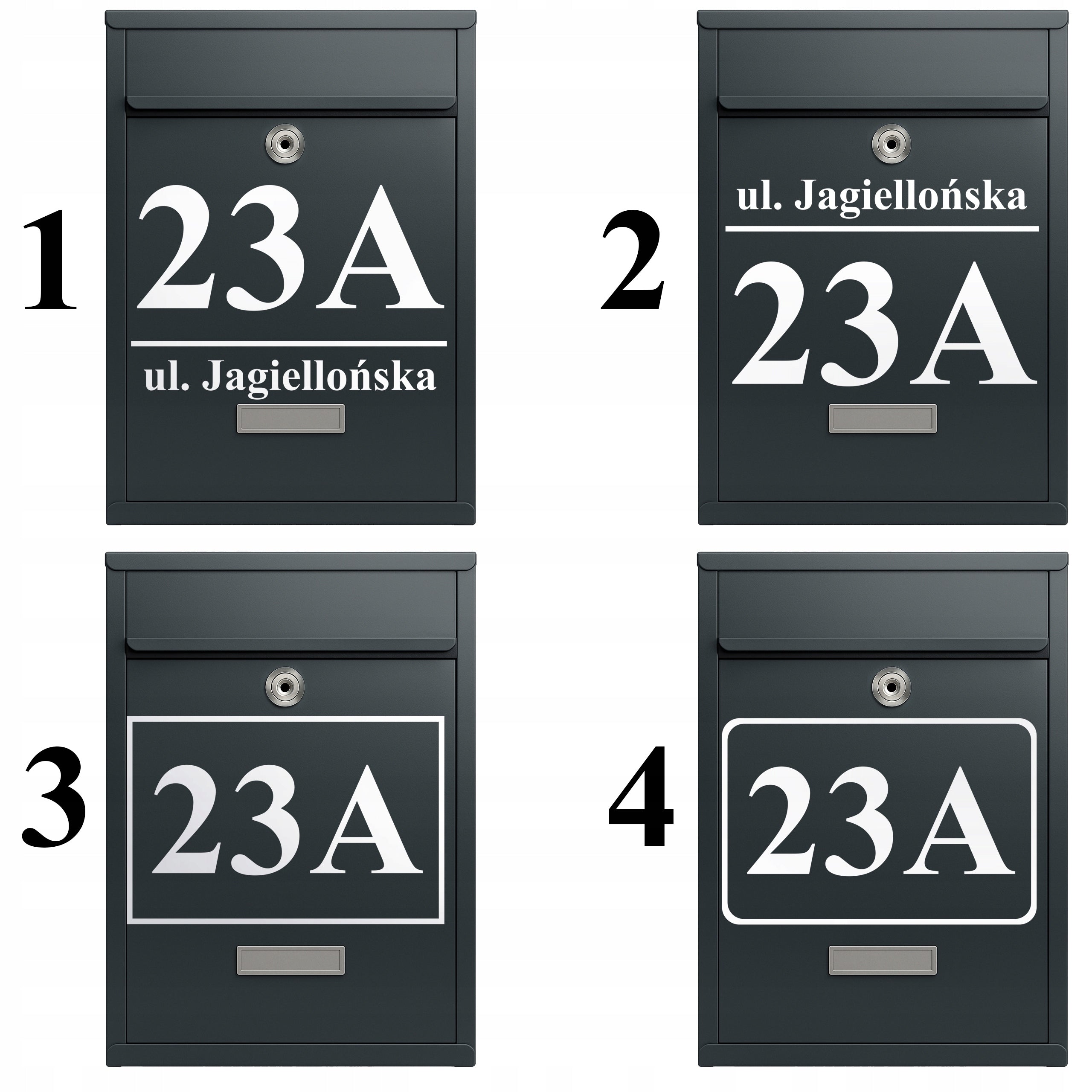 Letterbox black with house number and A4 address – personal postal Brand Fotorob