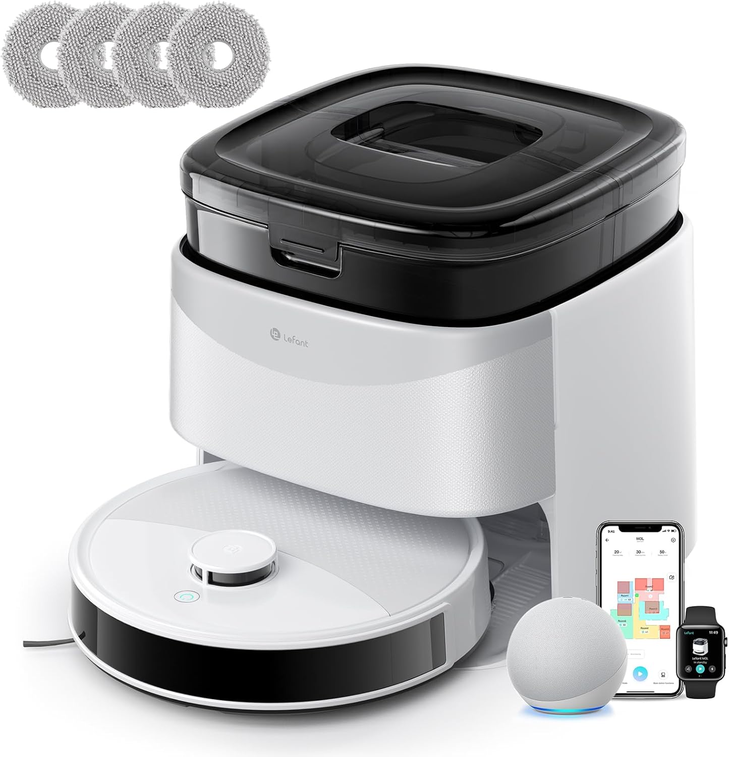 Levant M3L Cleaning robot with station 220min work mop 200 rpm