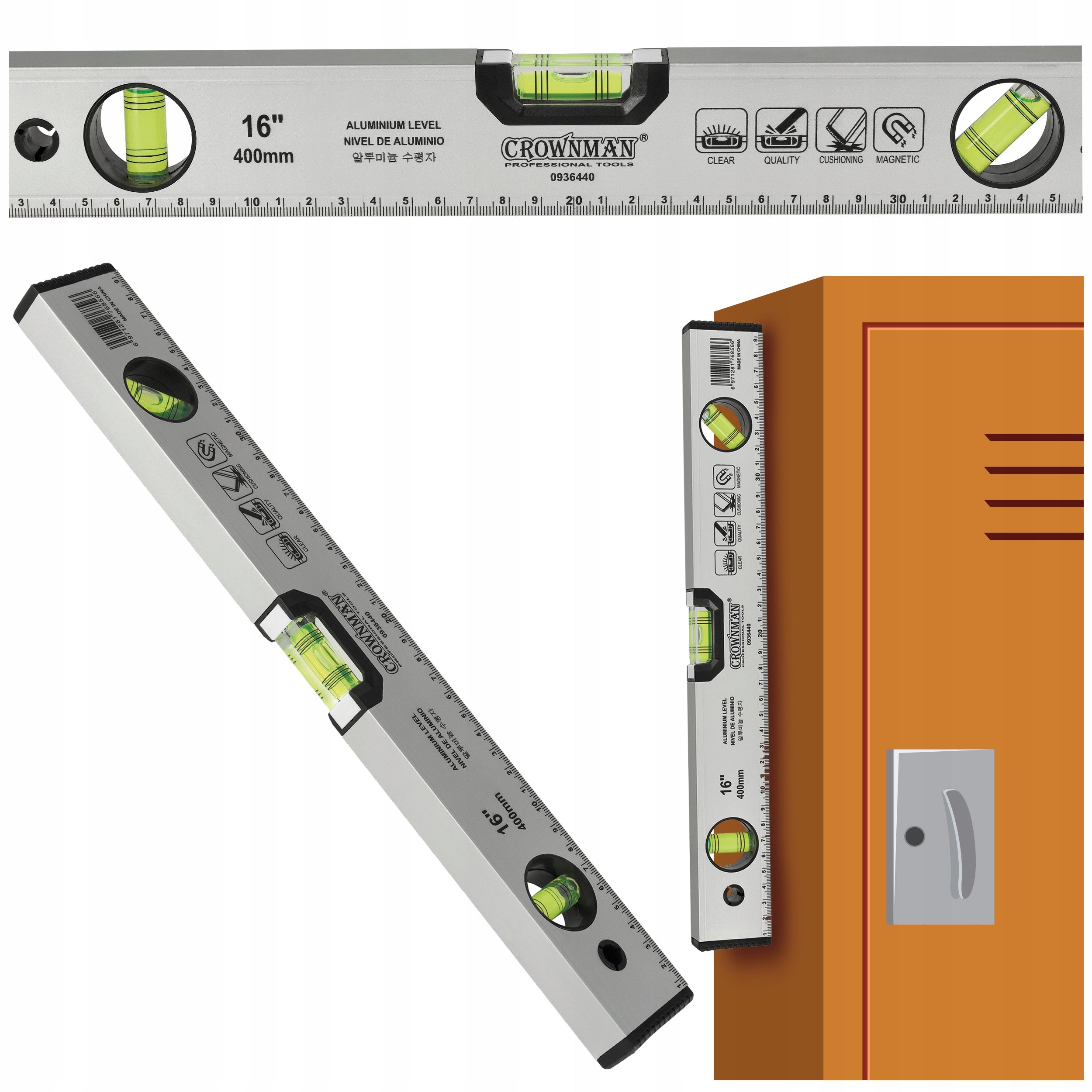 Level 40cm Aluminum Level With Magnet Dimension 3 Libels 400mm