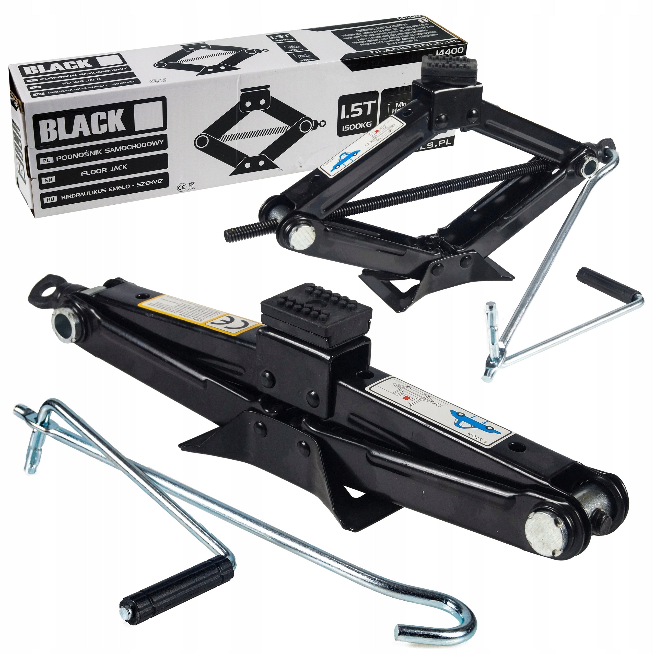 Lever CAR TRAPEZOIDAL LIFT 1,5T RUBBER Unscrewable Frog